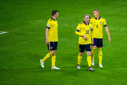 Joakim Nilsson, Emil Forsberg and Ludwig Augustinsson of