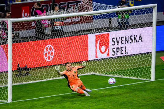goalkeeper Robin Olsen of Sweden