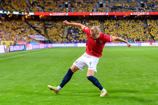 Erling Braut Haaland of Norway celebrates