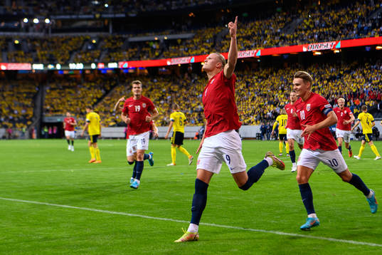 Erling Braut Haaland of Norway celebrates