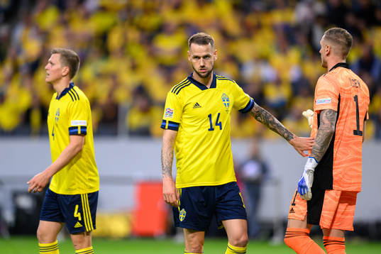 Alexander Milosevic of Sweden looks dejected