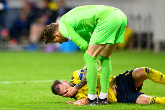 Alexander Milosevic of Sweden in pain