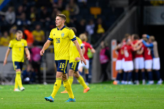 Viktor Gyökeres of Sweden looks dejected