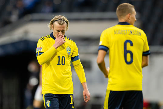 Emil Forsberg of Sweden looks dejected