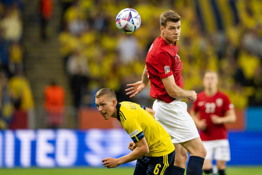 Ludwig Augustinsson of Sweden and Alexander Sørloth of