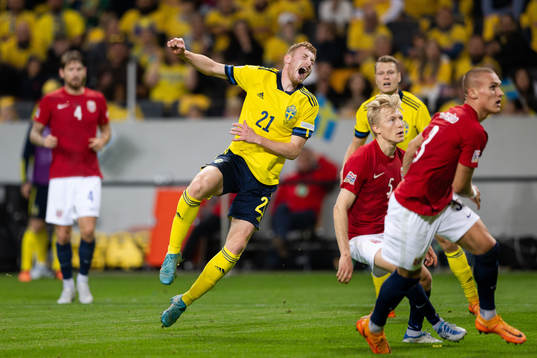 Dejan Kulusevski of Sweden reacts
