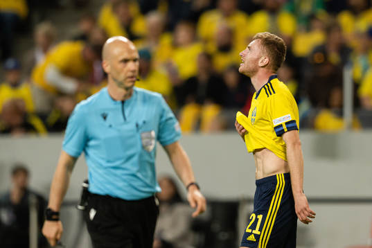 Dejan Kulusevski of Sweden looks dejected