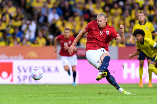 Erling Braut Haaland of Norway scores 0-1