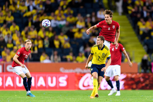 Viktor Claesson of Sweden and Sander Berge of Norway