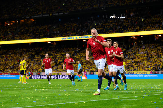 Erling Braut Haaland of Norway celebrates