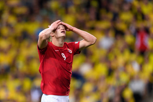 Erling Braut Haaland of Norway looks dejected
