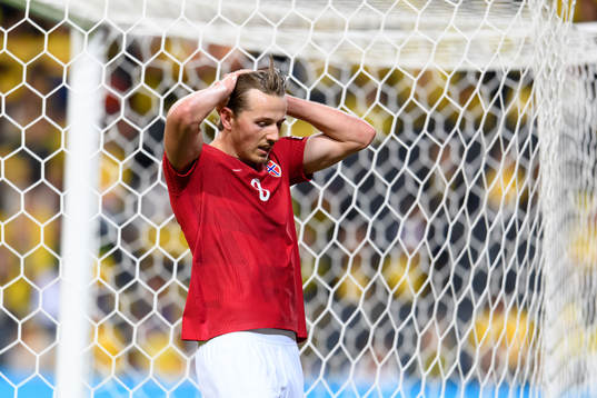 Sander Bergeof Norway looks dejected