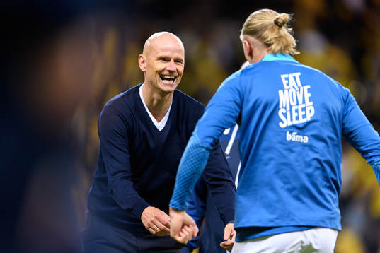 Erling Braut Haaland and Ståle Solbakken, head coach of