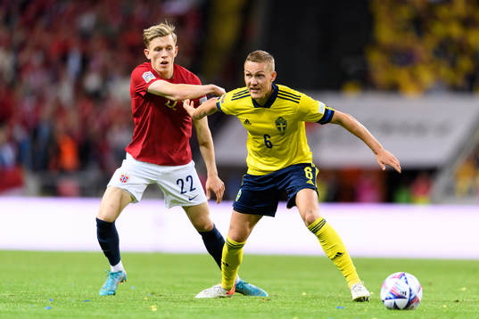 Marcus Holmgren Pedersen of Norway and Ludwig Augustinsson