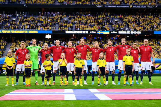 The players of Norway at lineup