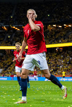 Erling Braut Haaland of Norway celebrates