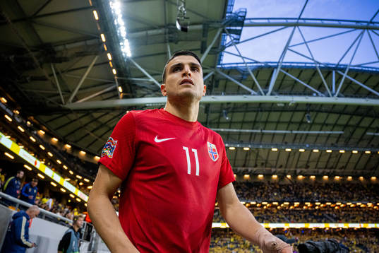 Mohamed Elyounoussi of Norway at half-time