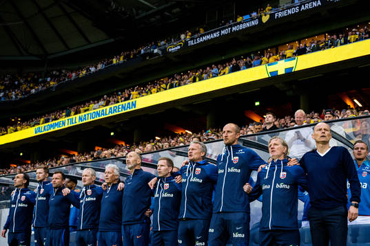 Ståle Solbakken, head coach of Norway, together with his
