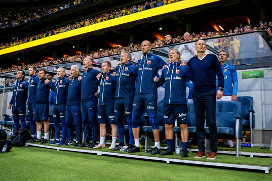 Ståle Solbakken, head coach of Norway, together with his