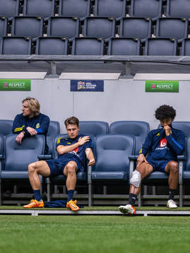 Emil Forsberg, Mattias Svanberg and Jens Cajuste of the