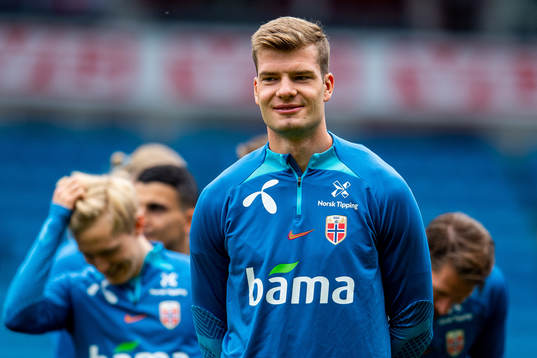 Alexander Sørloth of the Norwegian national football team