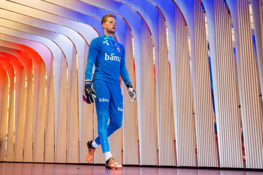 Goalkeeper Ørjan Håskjold Nyland of the Norwegian