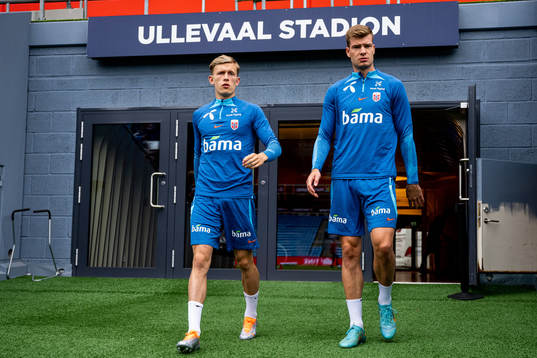 Marcus Holmgren Pedersen and Alexander Sørloth of the