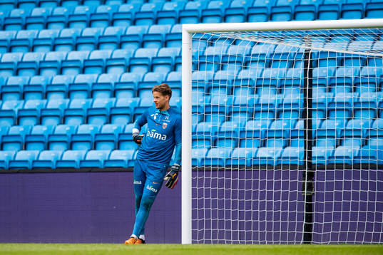 Goalkeeper Ørjan Håskjold Nyland of the Norwegian