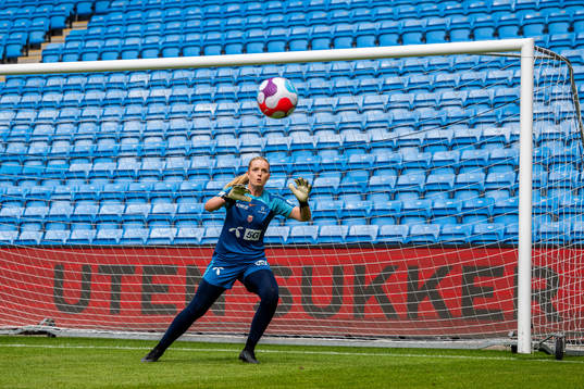 Goalkeeper Guro Pettersen of the Norwegian women's national