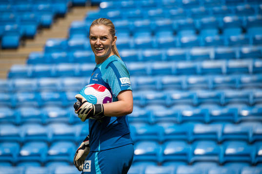 Goalkeeper Guro Pettersen of the Norwegian women's national