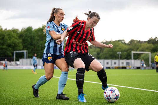 Djurgårdens Tilde Lindwall och Brommapojkarnas Daniella