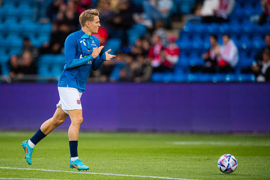 Martin Ødegaard of Norway warms up