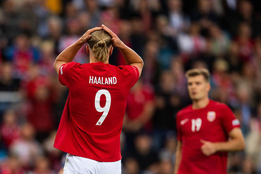 Erling Braut Haaland of Norway looks dejected