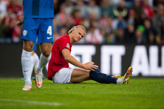 Erling Braut Haaland of Norway looks dejected