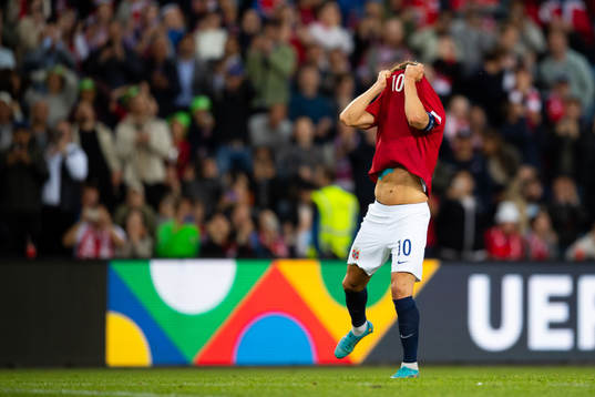 Martin Ødegaard of Norway looks dejected