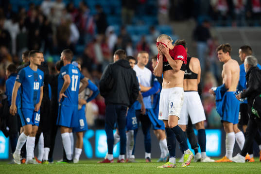 Erling Braut Haaland of Norway looks dejected