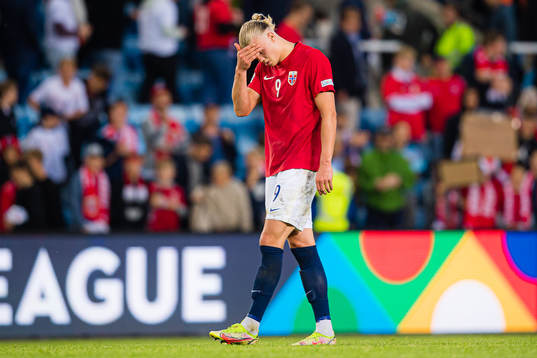 Erling Braut Haaland of Norway looks dejected