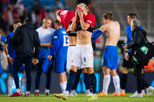 Erling Braut Haaland of Norway looks dejected