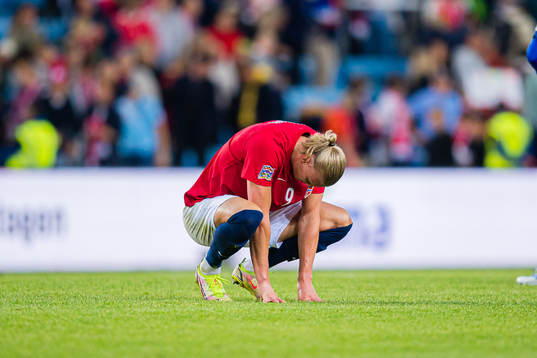 Erling Braut Haaland of Norway looks dejected