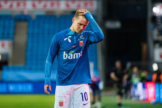 Martin Ødegaard of Norway looks dejected