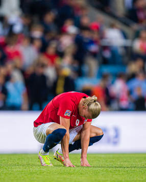 Erling Braut Haaland of Norway looks dejected