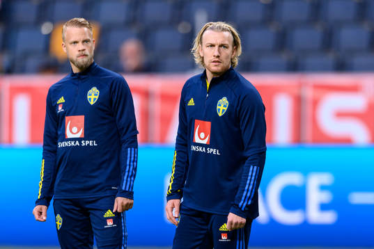 Daniel Sundgren and Emil Forsberg of Sweden