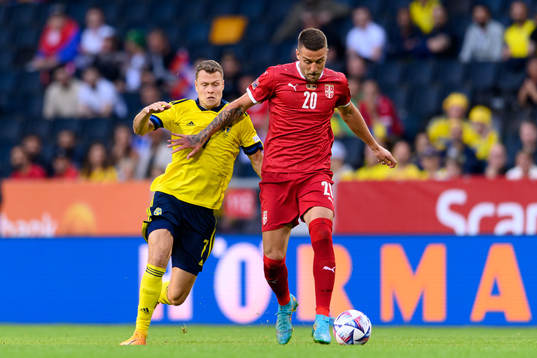 Viktor Claesson of Sweden and Sergej Milinkovic-Savic of