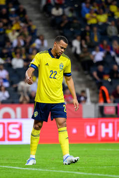 Robin Quaison of Sweden loks dejected