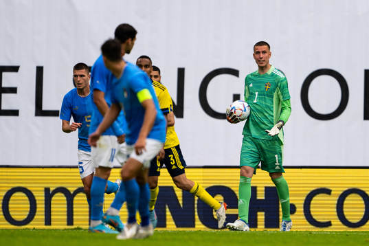 goalkeeper Samuel Brolin of Sweden