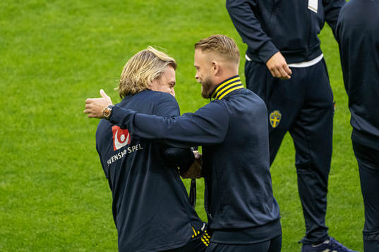 Emil Forsberg and Daniel Sundgren of Sweden