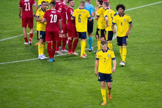 Viktor Claesson of Sweden looks dejected