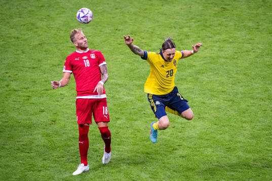 Uros Racic of Serbia and Kristoffer Olsson of Sweden