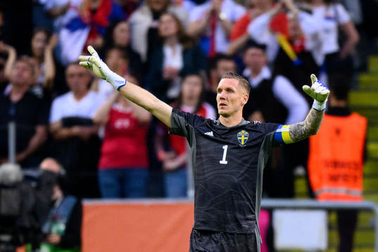 Goalkeeper Robin Olsen of Sweden