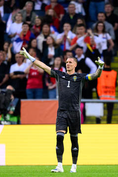 Goalkeeper Robin Olsen of Sweden